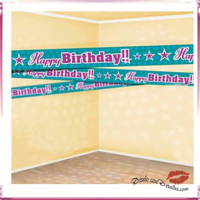 Fita Adesiva Happy Birthday 7.5 cm x 6 M