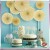 3 Rosetas Papel Decorativo Bege