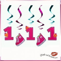5 Fitas Decorativas Primeiro Ano Rosa