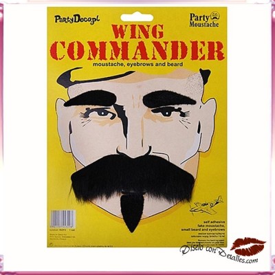 Bigote, Perilla y Cejas Autoadhesivas Comandante