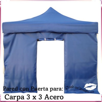 Pared Azul com Porta Tenda Carpa Aço 3x3