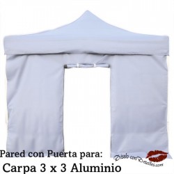 Pared Branca com Porta Tenda Carpa Aluminio 3x3 Mt