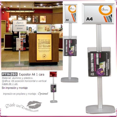 Expositor Aluminio A4 a 1 Cara