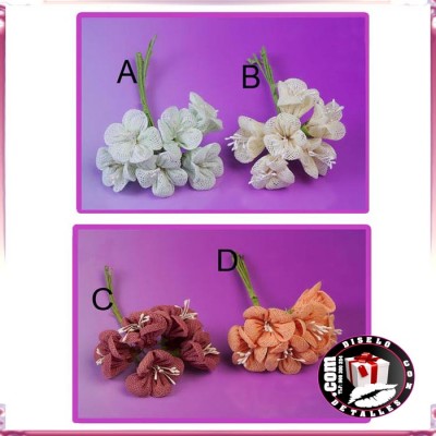 Ramalhete Flores Tecido 6 uds