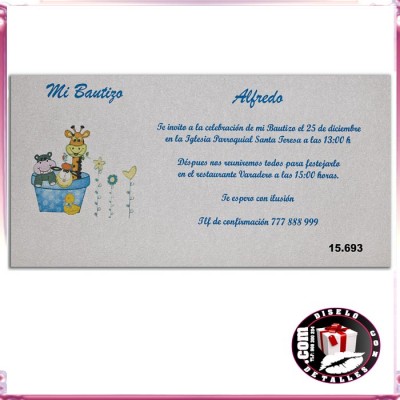 Invitación Bautizo con Juguetes