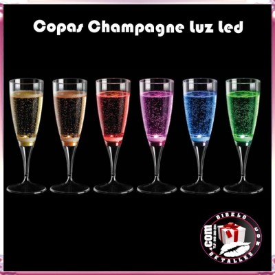 Copas Champagne Luz Led