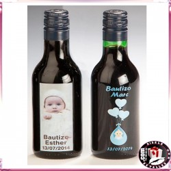Botellas de Vino 12,5 cl Personalizadas para Bautizos