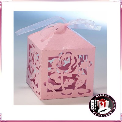 Cajas Rosas con Flor 6 x 9 cm