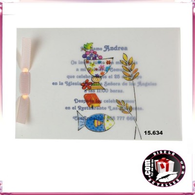 Convite Comunhão com Cálice e Espiga