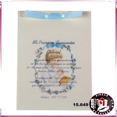 Convite Comunhão com Menino e Bíblia