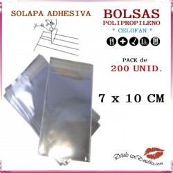 Saco Celofane Fecho Adesivo 7 x 10 cm (200 Uds)