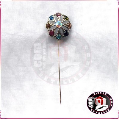 Alfinetes Flor com Brilhos às Cores