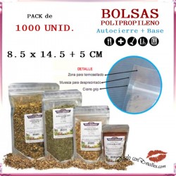 Saco Celofane com Auto-fecho e Base 85 + 50 x 145 mm (1000 Uds)
