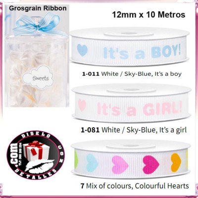 Cinta Grosgrain Ribbon 12mm x 10 mt