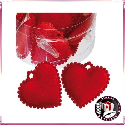 Clip Coração da Tecido 15 uds