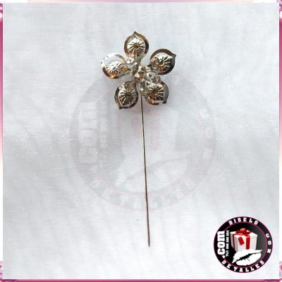 Alfinetes Flor com Brilho