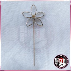 Alfinete Flor com Brilho