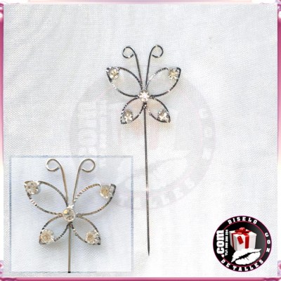 Alfinete Borboleta com Brilhos