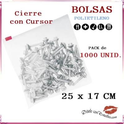 Bolsas Cierre Cursor 25 x 17 cm (1000 uds)