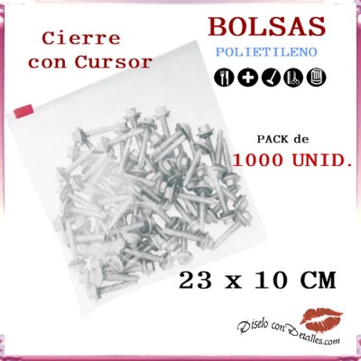 Bolsas Cierre Cursor 23 x 10 cm (1000 uds)