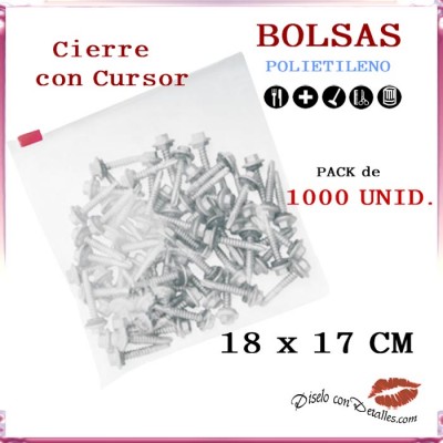 Bolsas Cierre Cursor 18 x 17 cm (1000 uds)