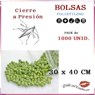 Sacos com Auto-fecho 30 x 40 cm (1000 uds)