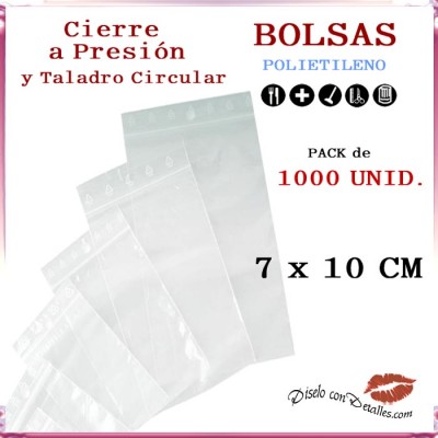 Bolsas Autocierre con Taladro Circular 7 x 10 cm (1000 uds)