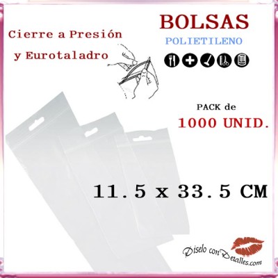 Bolsas Autocierre con Eurotaladro 11.5 x 33.5 cm (1000 uds)