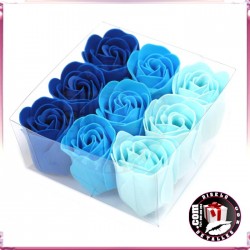 Conjunto de 9 Flores Azuis de Sabão
