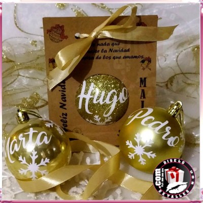 Bolas de Natal Douradas 6 cm Personalizadas