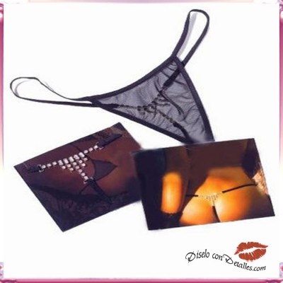 Tanga preta ou Vermelha com brilhantes